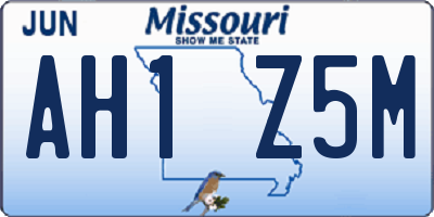 MO license plate AH1Z5M