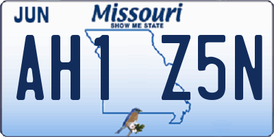 MO license plate AH1Z5N