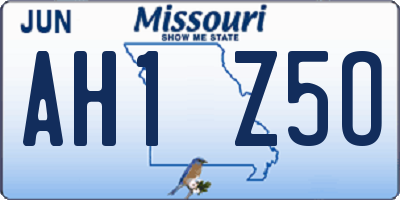 MO license plate AH1Z5O