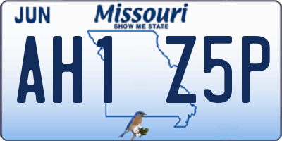 MO license plate AH1Z5P