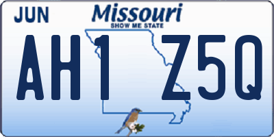 MO license plate AH1Z5Q