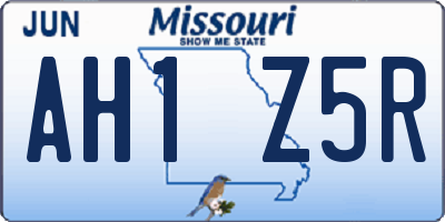 MO license plate AH1Z5R