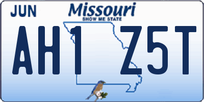 MO license plate AH1Z5T