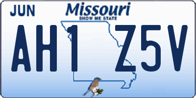 MO license plate AH1Z5V