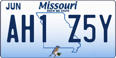 MO license plate AH1Z5Y