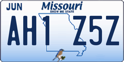 MO license plate AH1Z5Z