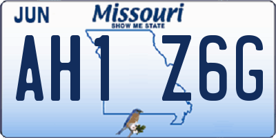 MO license plate AH1Z6G