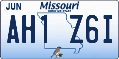 MO license plate AH1Z6I