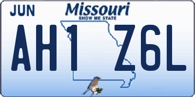 MO license plate AH1Z6L