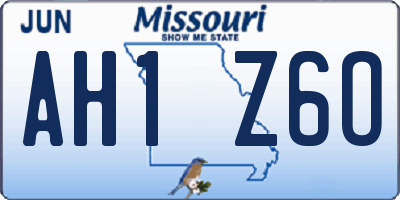 MO license plate AH1Z6O