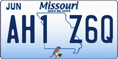 MO license plate AH1Z6Q