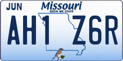 MO license plate AH1Z6R