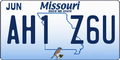 MO license plate AH1Z6U