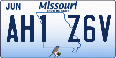 MO license plate AH1Z6V