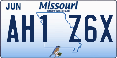 MO license plate AH1Z6X