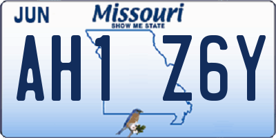 MO license plate AH1Z6Y