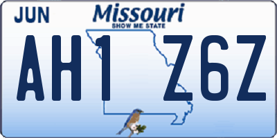 MO license plate AH1Z6Z