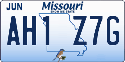 MO license plate AH1Z7G