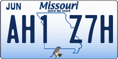 MO license plate AH1Z7H