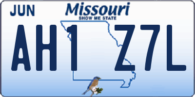 MO license plate AH1Z7L