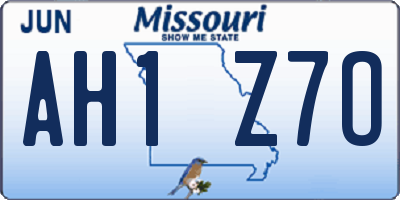 MO license plate AH1Z7O