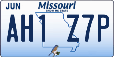 MO license plate AH1Z7P