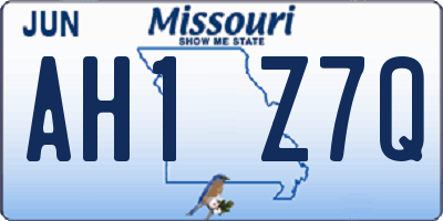 MO license plate AH1Z7Q