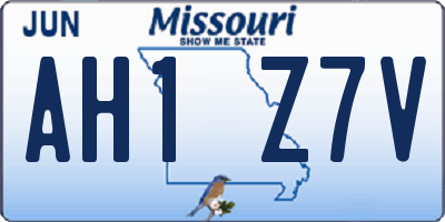 MO license plate AH1Z7V