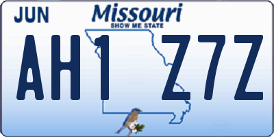 MO license plate AH1Z7Z