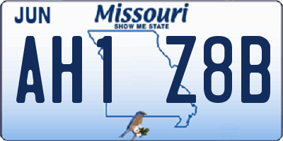 MO license plate AH1Z8B