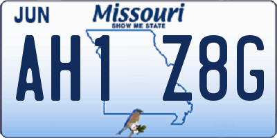 MO license plate AH1Z8G