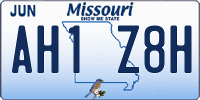 MO license plate AH1Z8H