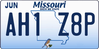 MO license plate AH1Z8P