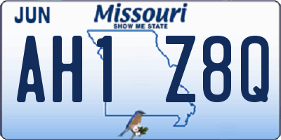 MO license plate AH1Z8Q