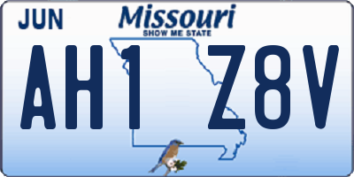 MO license plate AH1Z8V