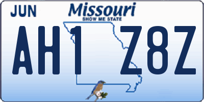 MO license plate AH1Z8Z