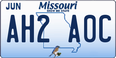 MO license plate AH2A0C