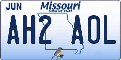 MO license plate AH2A0L