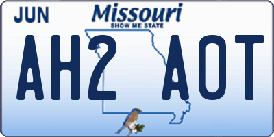 MO license plate AH2A0T