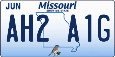 MO license plate AH2A1G