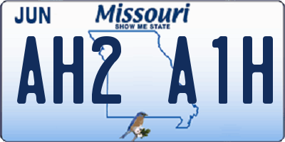 MO license plate AH2A1H