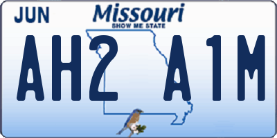 MO license plate AH2A1M