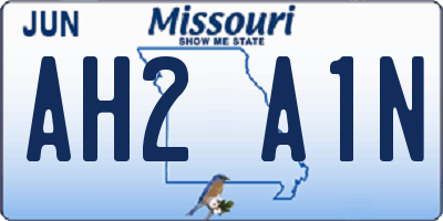 MO license plate AH2A1N