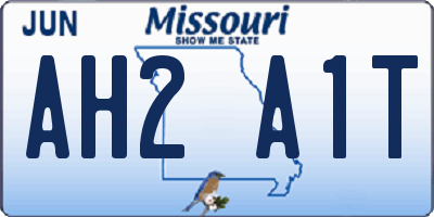 MO license plate AH2A1T