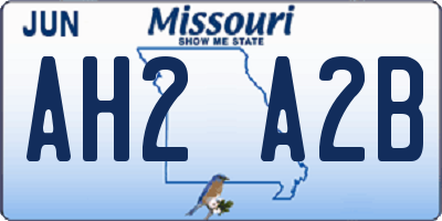 MO license plate AH2A2B