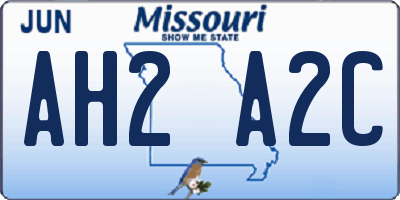 MO license plate AH2A2C