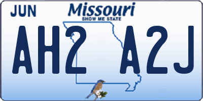 MO license plate AH2A2J