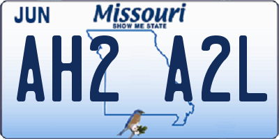 MO license plate AH2A2L