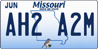 MO license plate AH2A2M