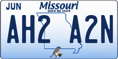 MO license plate AH2A2N